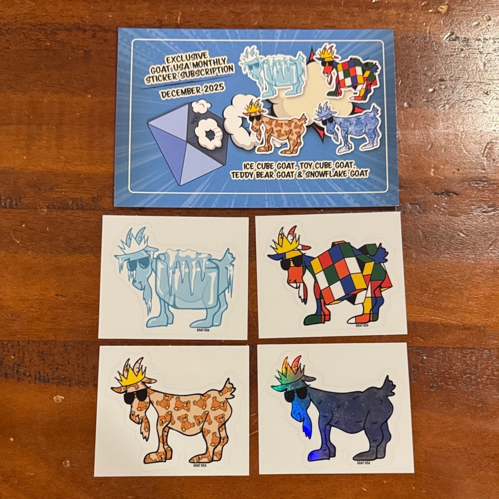 GOAT USA December 2025 Subscription Stickers